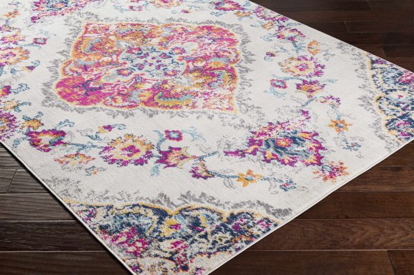 Wallsburg Magenta & Cream Area Rug - Clearance For Sale - Image 3