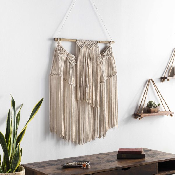 Parabcan Cream Macrame Wall Hanging For Sale - Image 2