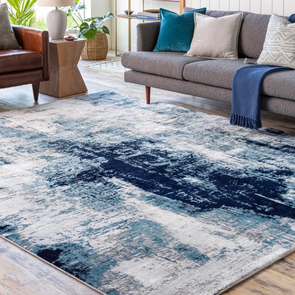 Apas Abstract Blue Area Rug For Discount