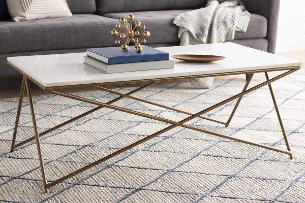 Fellowship White Marble Coffee Table Fashion - Image 3