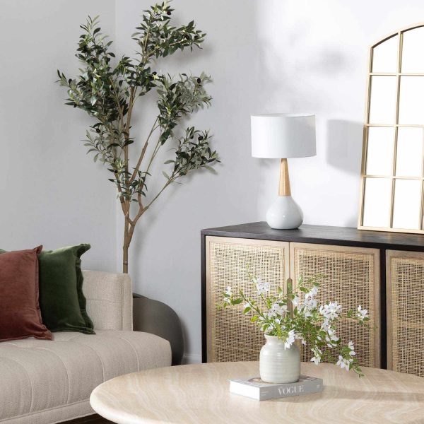 Baugo White Ceramic Table Lamp Hot on Sale - Image 3