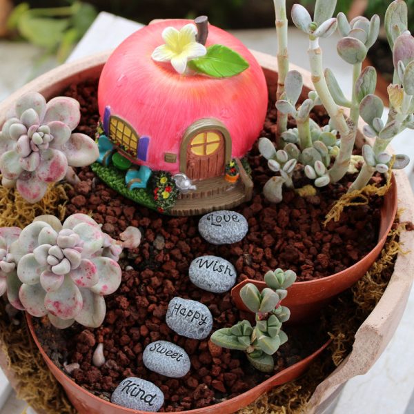 Miniature Fairy Garden Apple House Fashion - Image 3