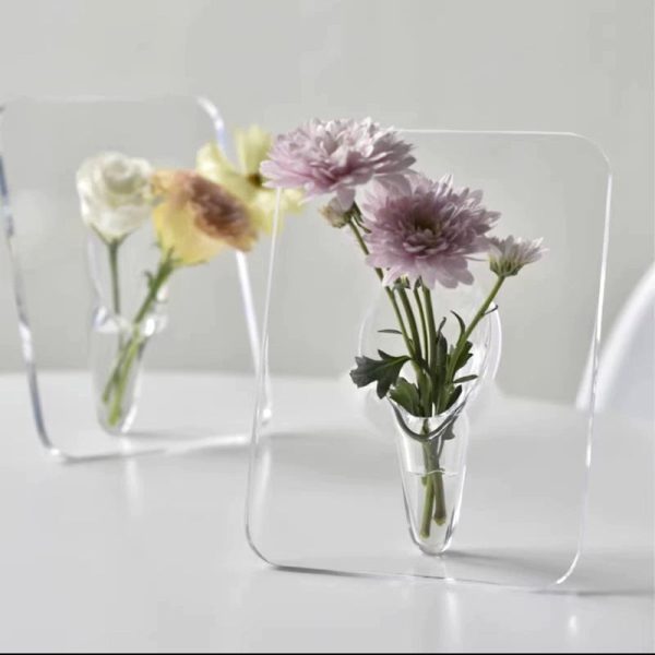 Acrylic Photo Frame Flower Vase Online now - Image 4