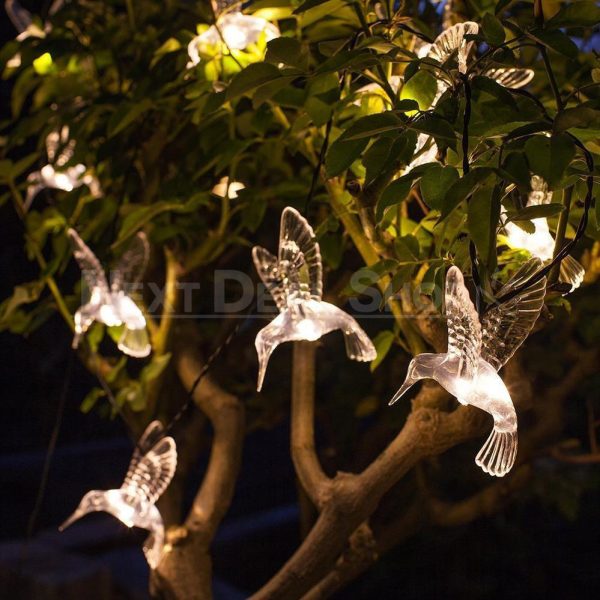 Solar-Powered Hummingbird String Lights on Sale