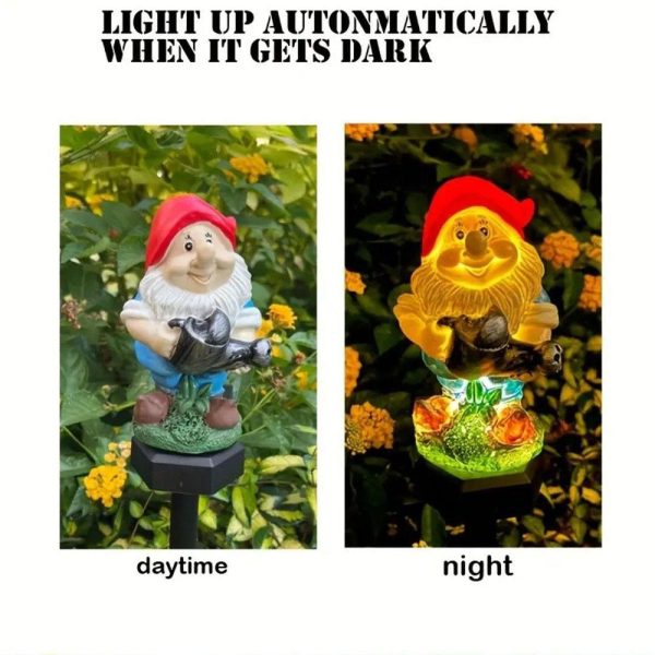 Solar Powered Garden Gnome Stake Light For Discount - Image 3