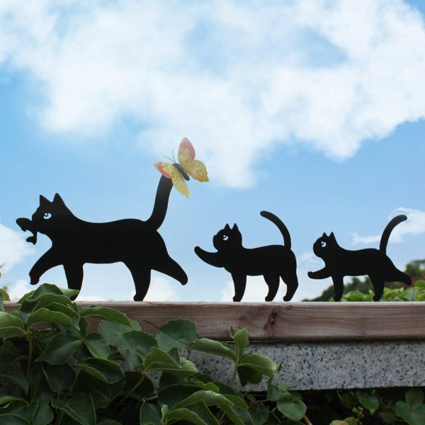 3 Pcs - Metal Cat Family Garden Decor Fashion - Image 2