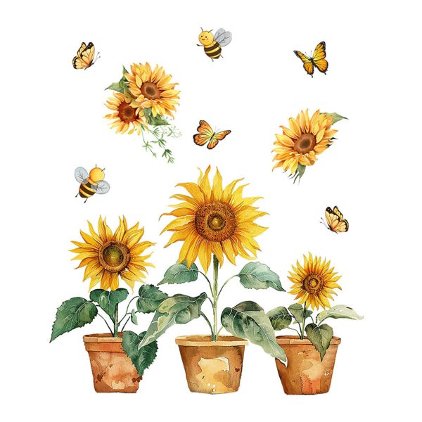 Sunflower & Butterfly Window Clings Online Sale - Image 4