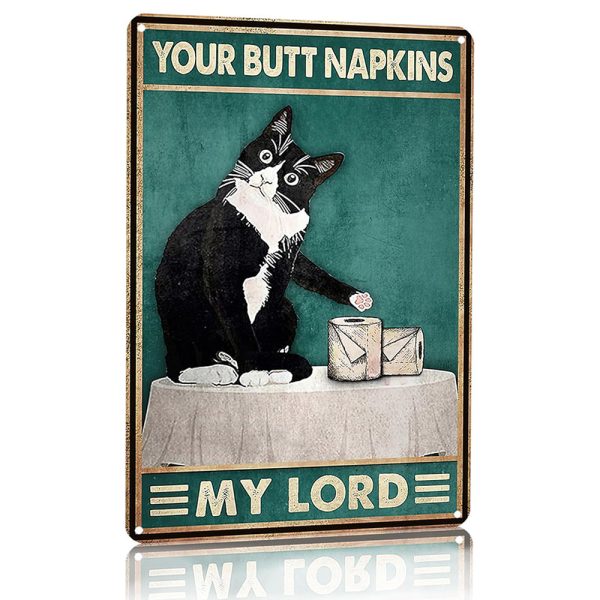 Funny Cat Bathroom Decor Sign Online Sale