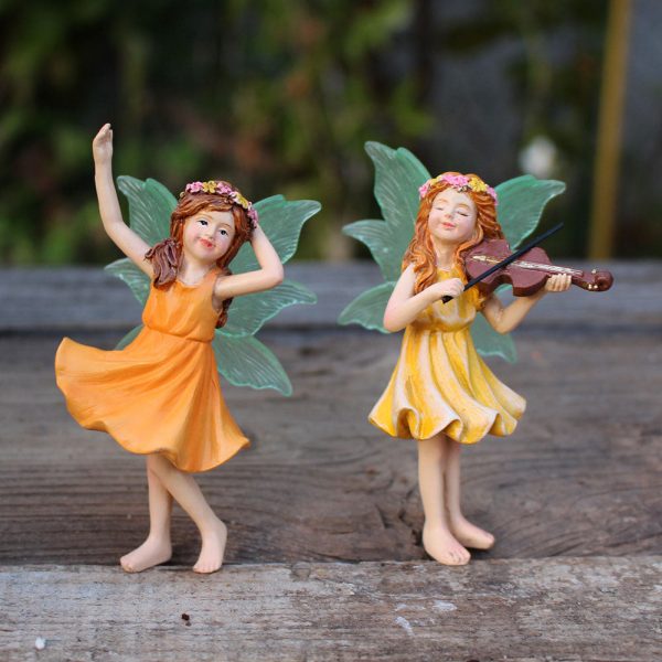 Musical Garden Fairy Ornament Set For Sale - Image 4