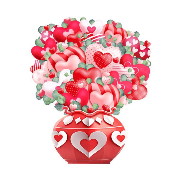 3D Heart Bouquet Pop Up Card Cheap - Image 3