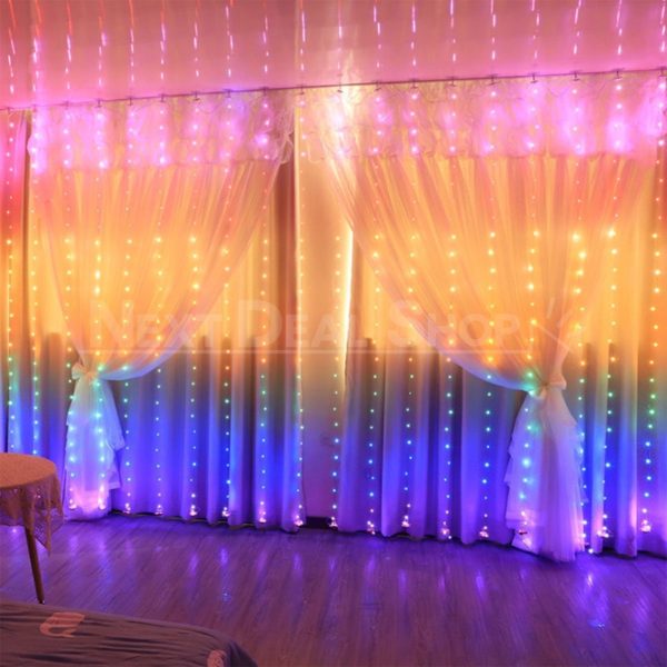 LED Rainbow Curtain String Light Online now - Image 2
