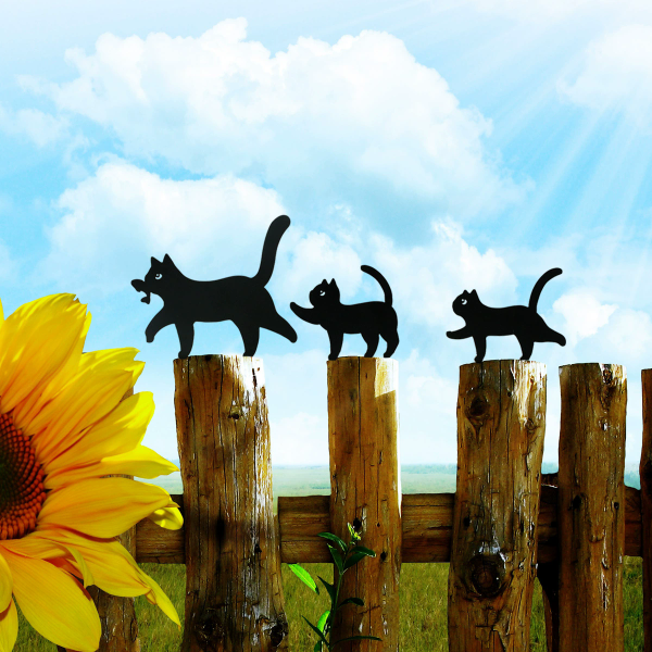 3 Pcs - Metal Cat Family Garden Decor Fashion - Image 4