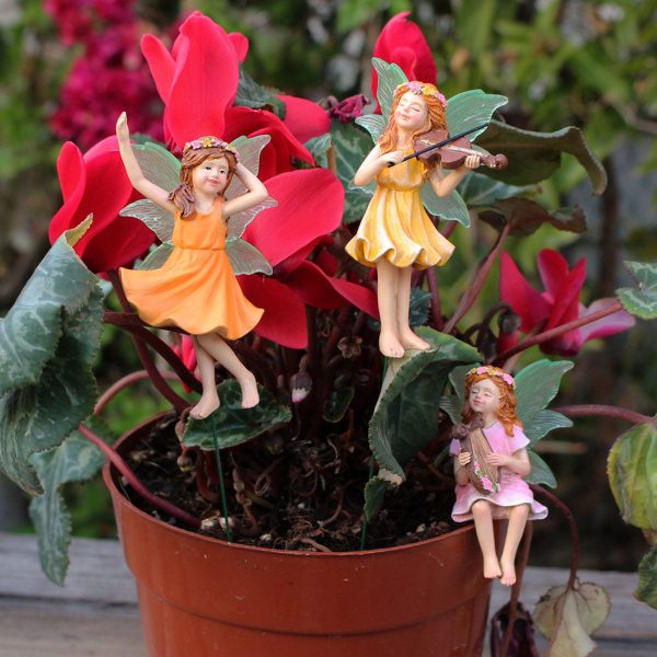 Musical Garden Fairy Ornament Set For Sale - Image 3