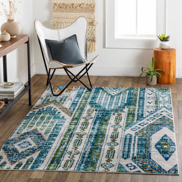 Winthrop Green Blue Southwestern Rug - Clearance (FSA) on Sale
